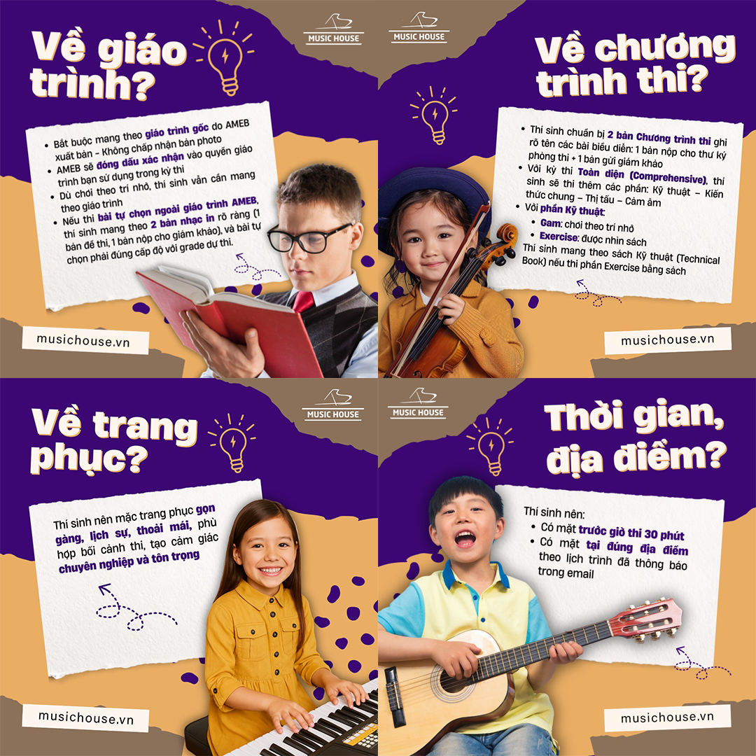 Quy Định Quan Trọng Trong Phòng Thi AMEB